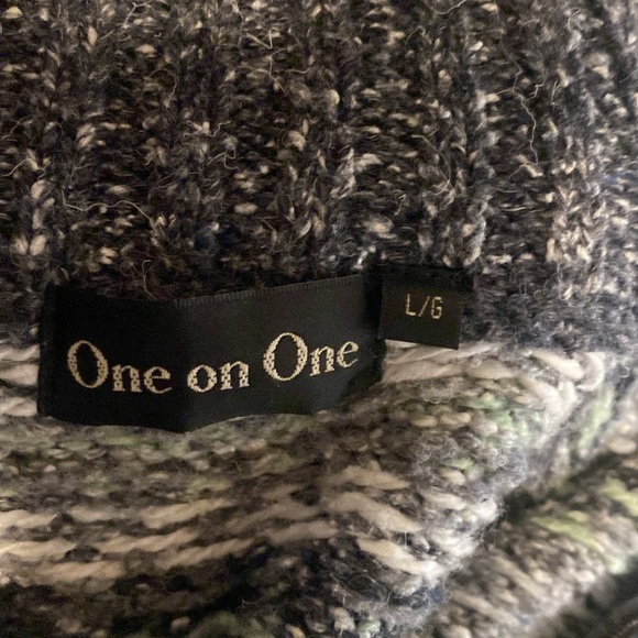 1980’s One on One vintage green grey and white wool blend cardigan - Picture 10 of 10